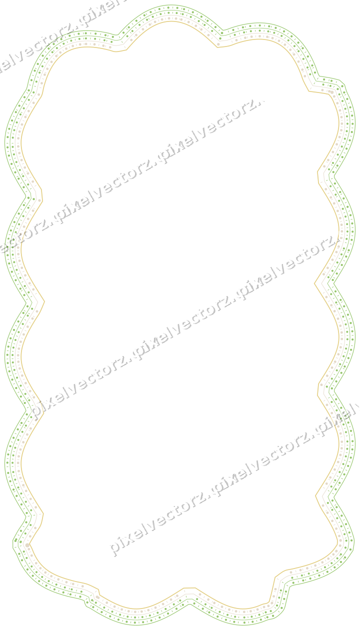 Decorative line art frame in lime and yellow with label plaque