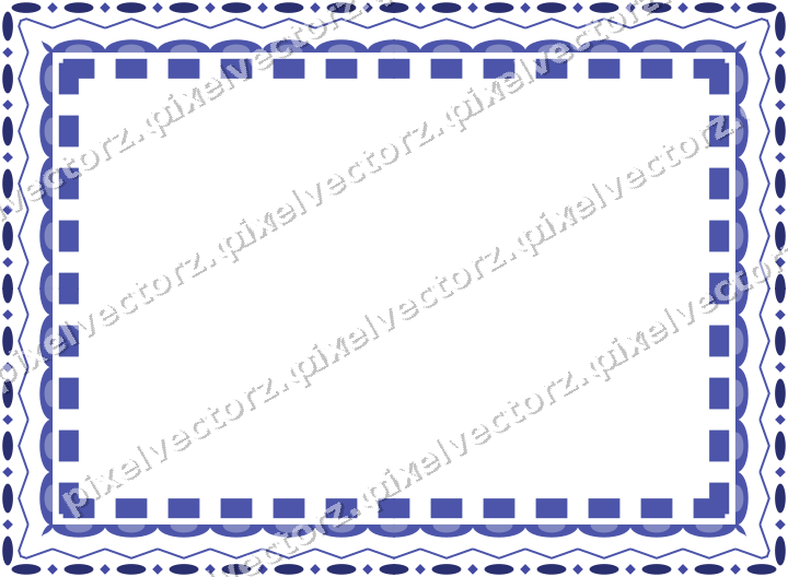 Decorative picture frame border in dark blue and amber with zigzag