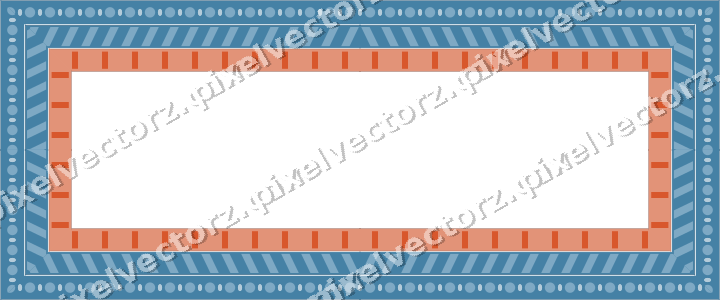 Decorative picture frame border in orange and cyan with diagonal band
