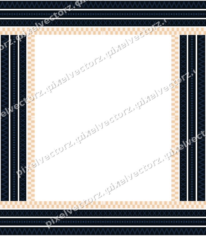 Decorative picture frame border in dark blue with cross band