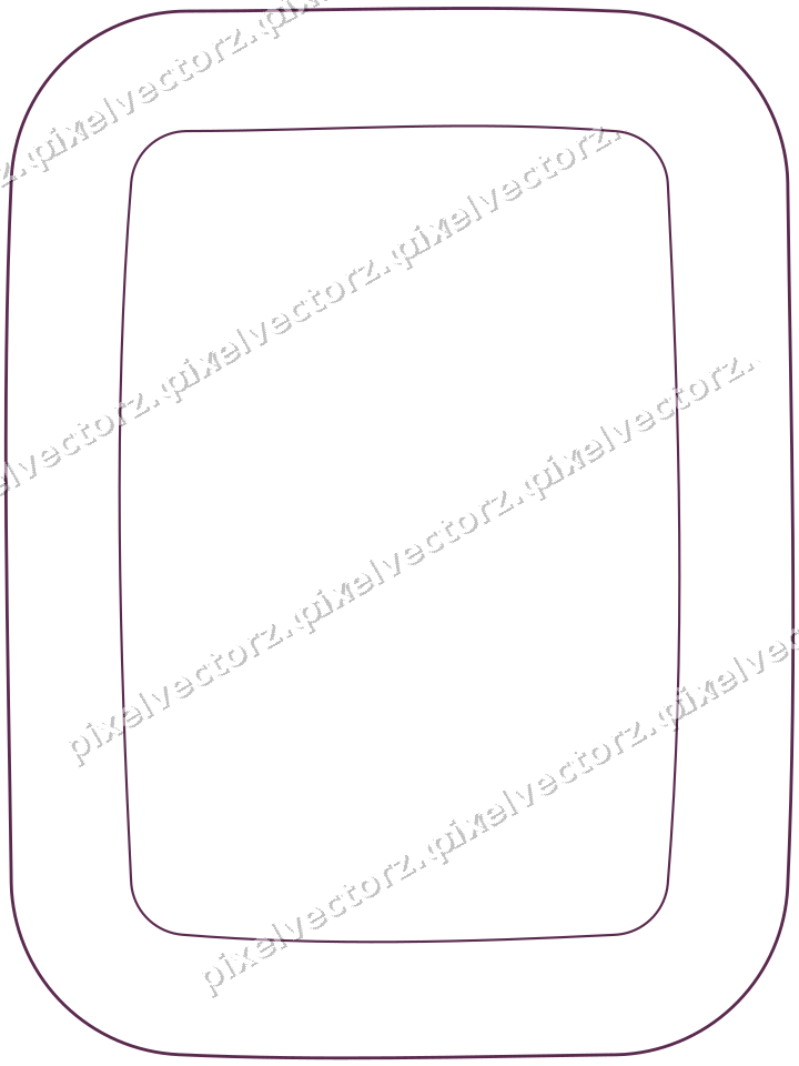 Decorative line art frame in dark magenta and lime with label plaque