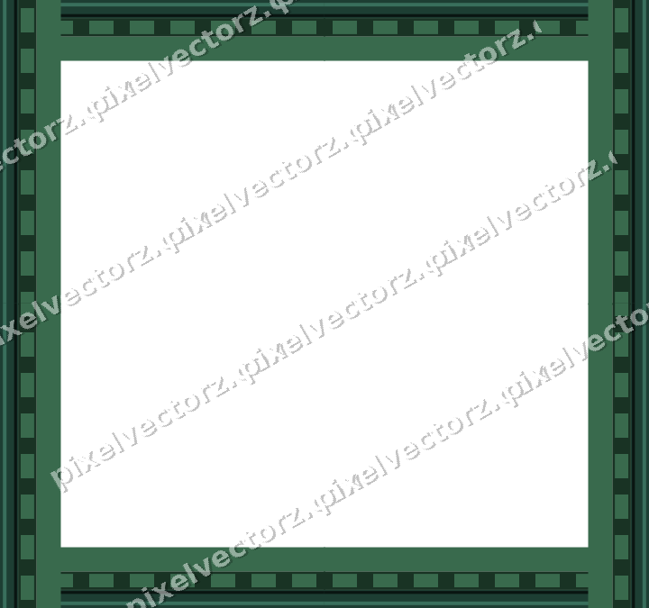 Decorative picture frame border in dark green and red with dentil