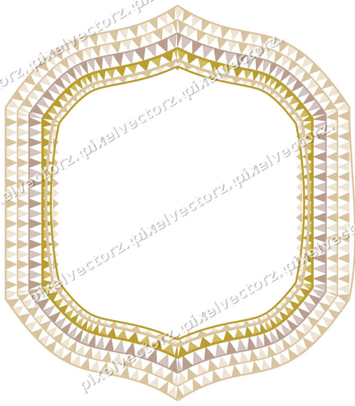 Decorative line art frame in amber and pale orange with label plaque