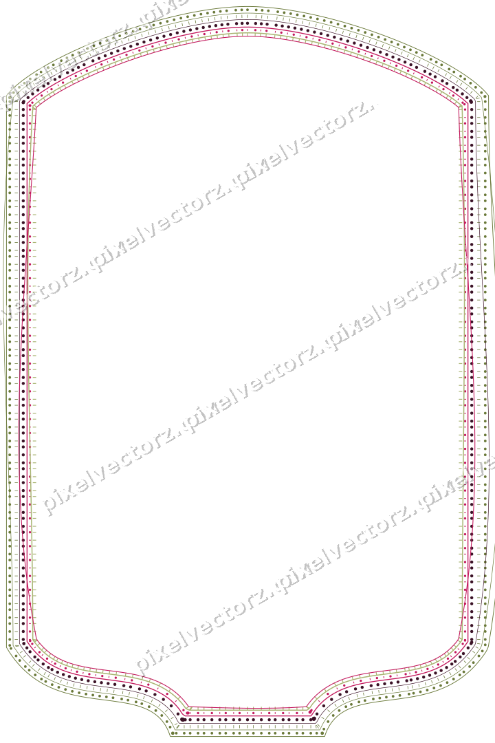 Decorative line art frame in lime and pink with label plaque