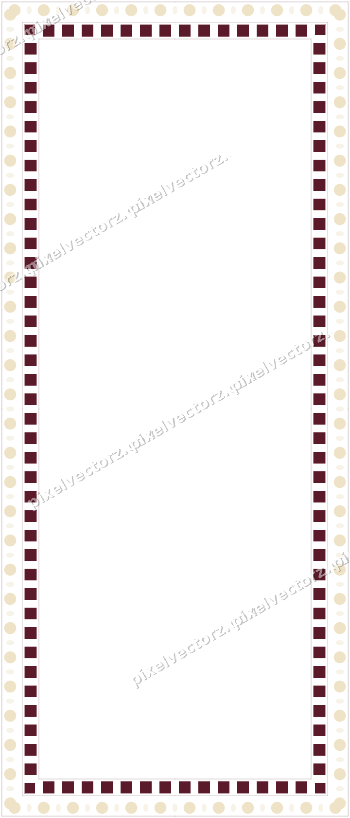 Decorative picture frame border in dark pink and amber with dentil