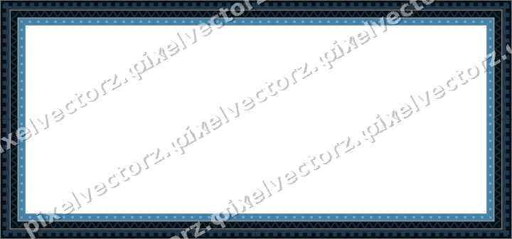 Decorative picture frame border in orange and cyan with wave band