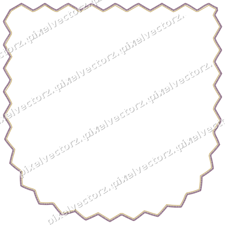 Decorative line art frame in dark magenta and amber with shield