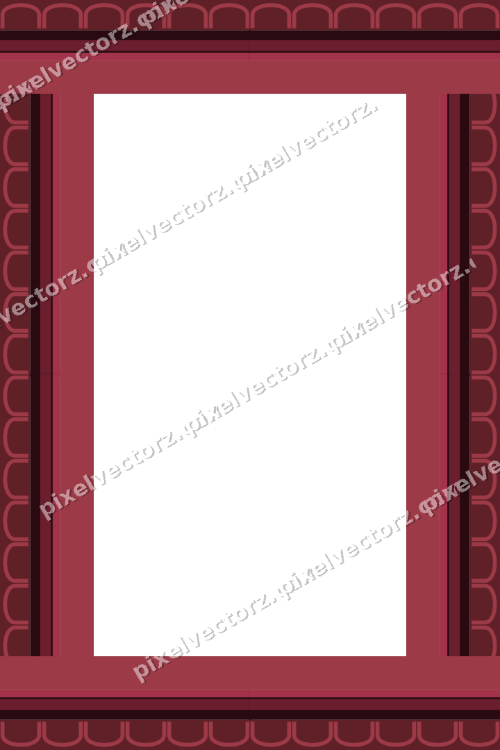 Decorative picture frame border in dark pink with arcade frieze