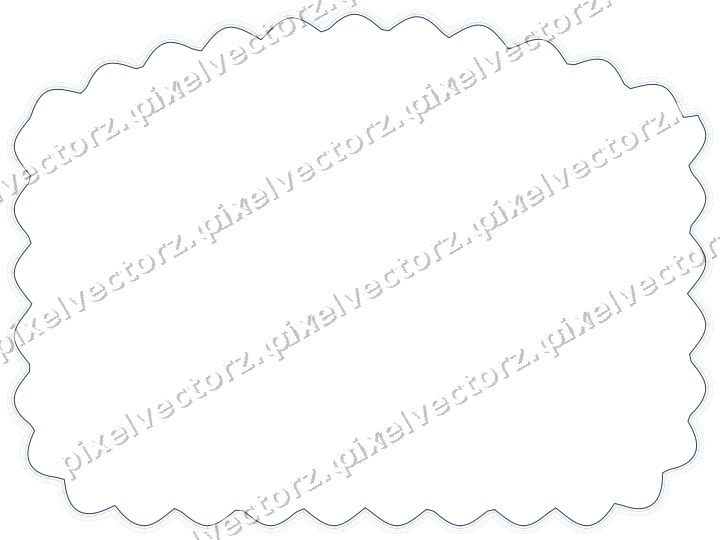 Decorative line art frame in dark blue and white with label plaque