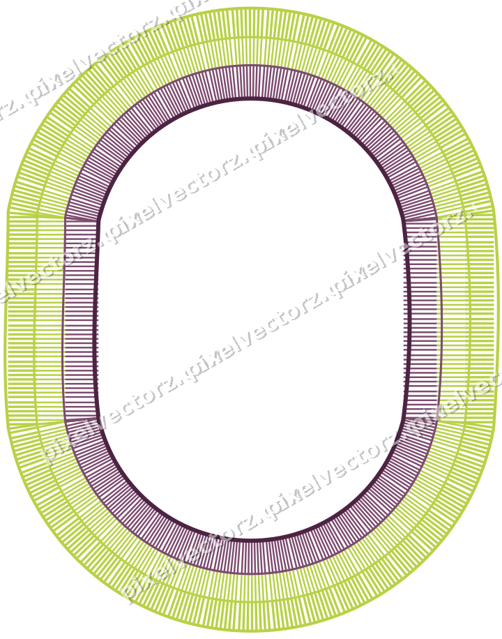 Decorative line art frame in dark magenta and lime with label plaque