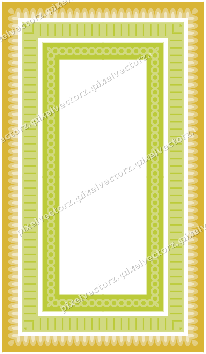 Decorative picture frame border in lime and yellow with scale band