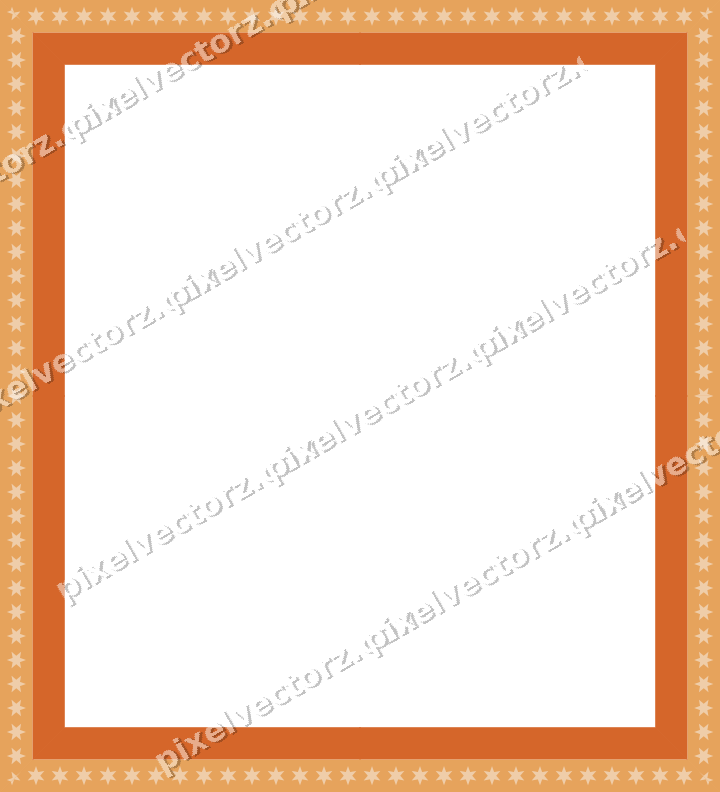 Decorative picture frame border in dark blue and orange with star band