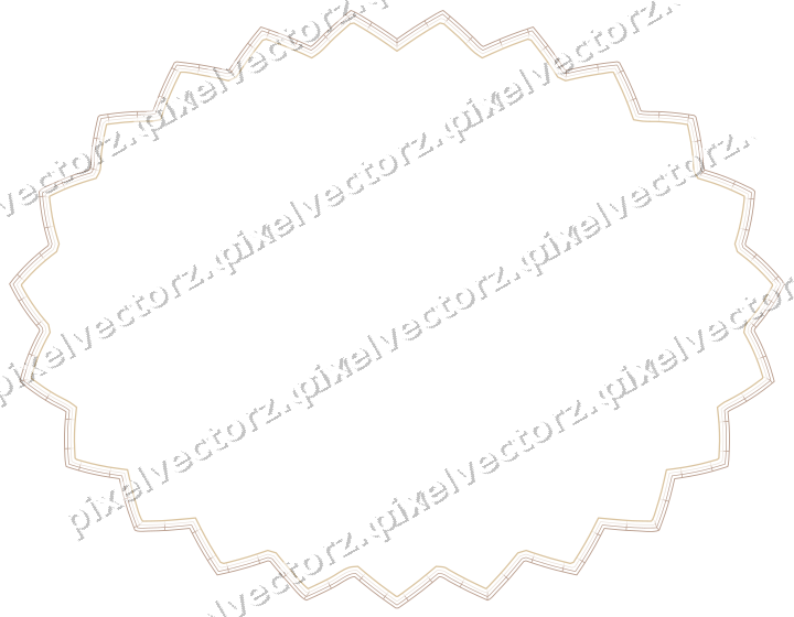 Decorative line art frame in amber and pale orange with oval