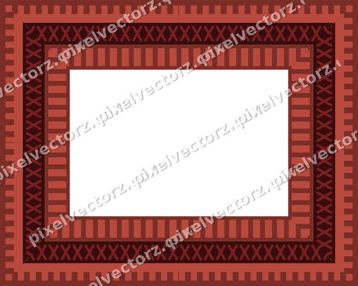 Decorative picture frame border in dark red with step band