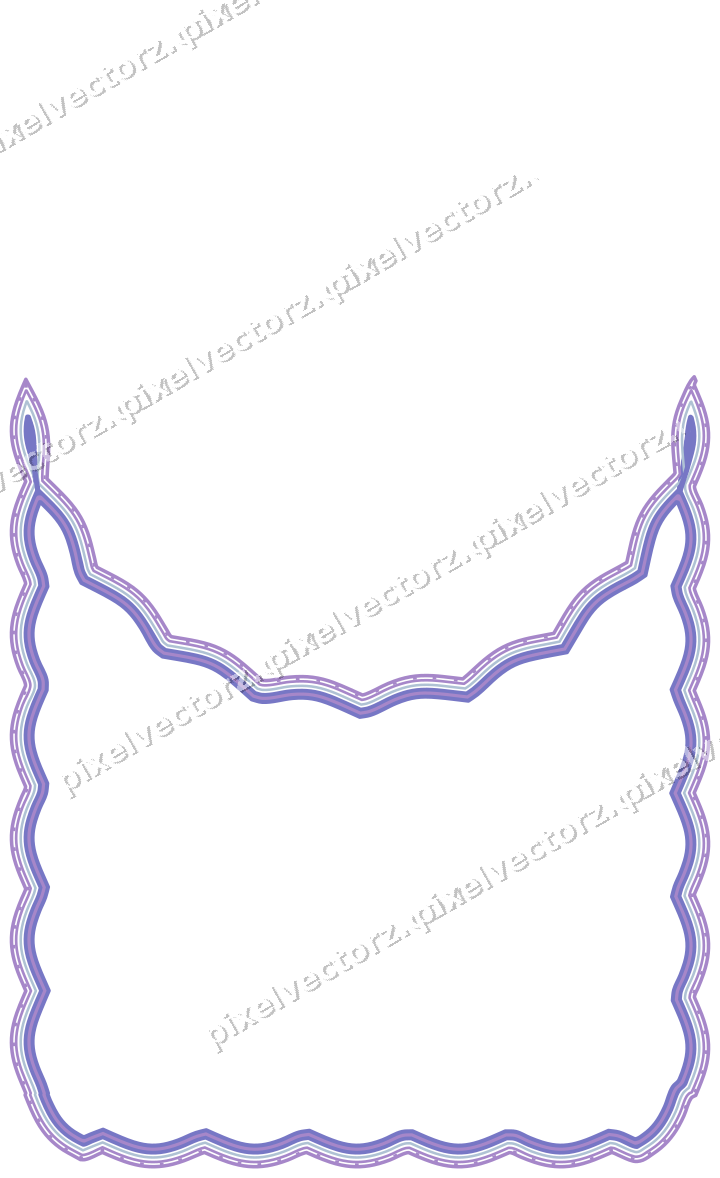 Decorative line art frame in purple and blue with label plaque