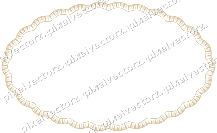 Decorative line art frame in dark pink and red with oval