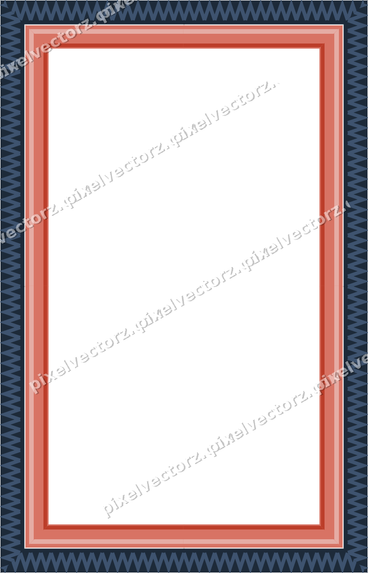 Decorative picture frame border in amber and green with zigzag