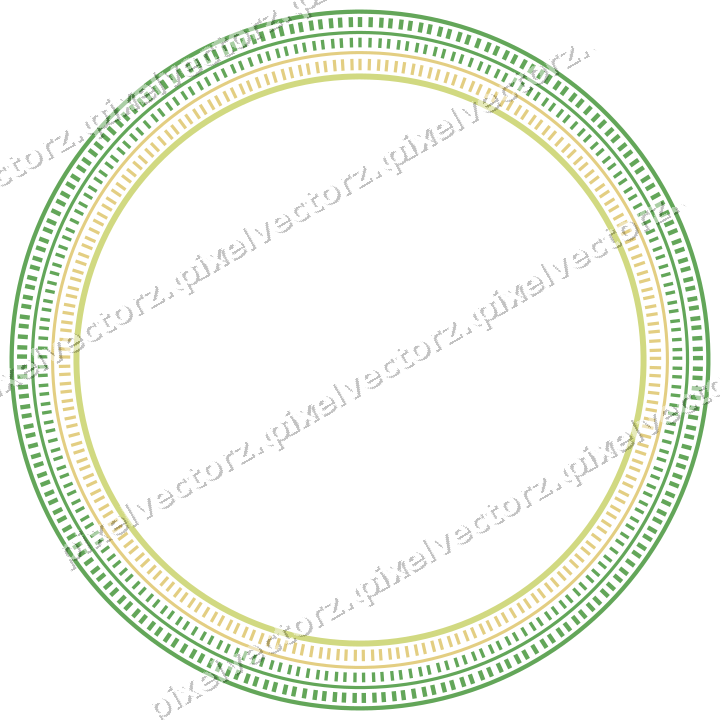 Decorative line art frame in lime and yellow with oval and dashed line