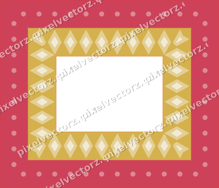 Decorative picture frame border in red and orange with diamond band