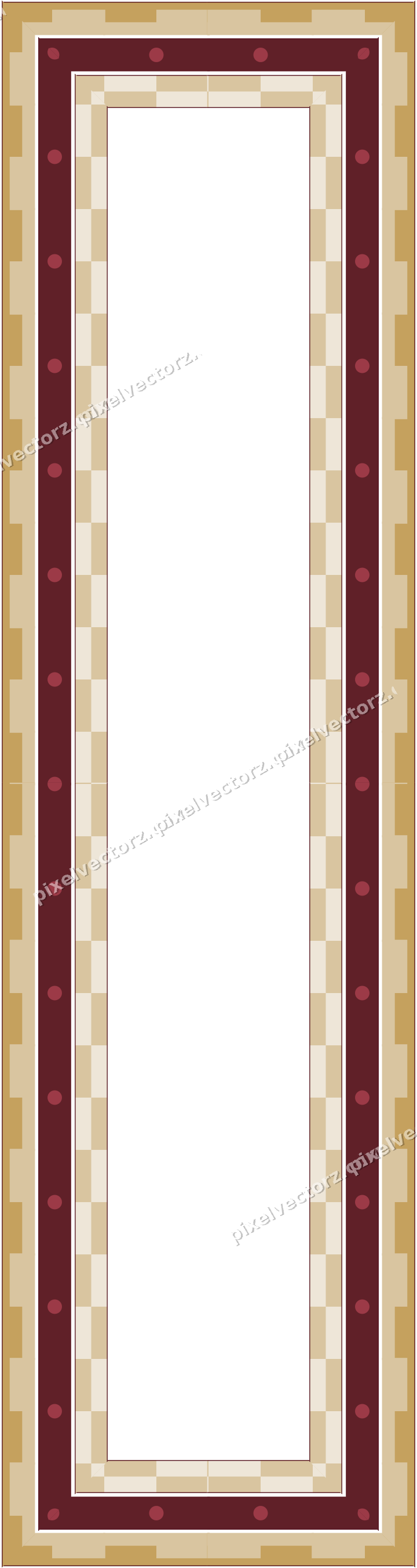 Decorative picture frame border in dark pink and red with step band