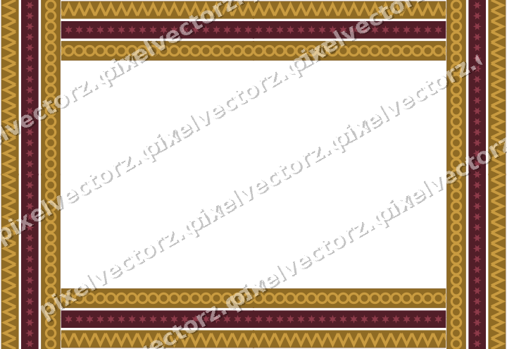 Decorative picture frame border in dark pink and amber with zigzag