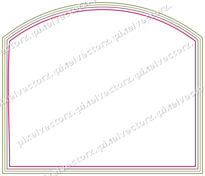 Decorative line art frame in lime and pink with label plaque