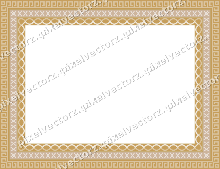Decorative picture frame border in amber with cross band