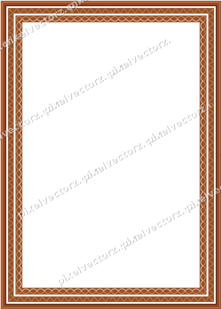 Decorative picture frame border in orange and blue with wave band