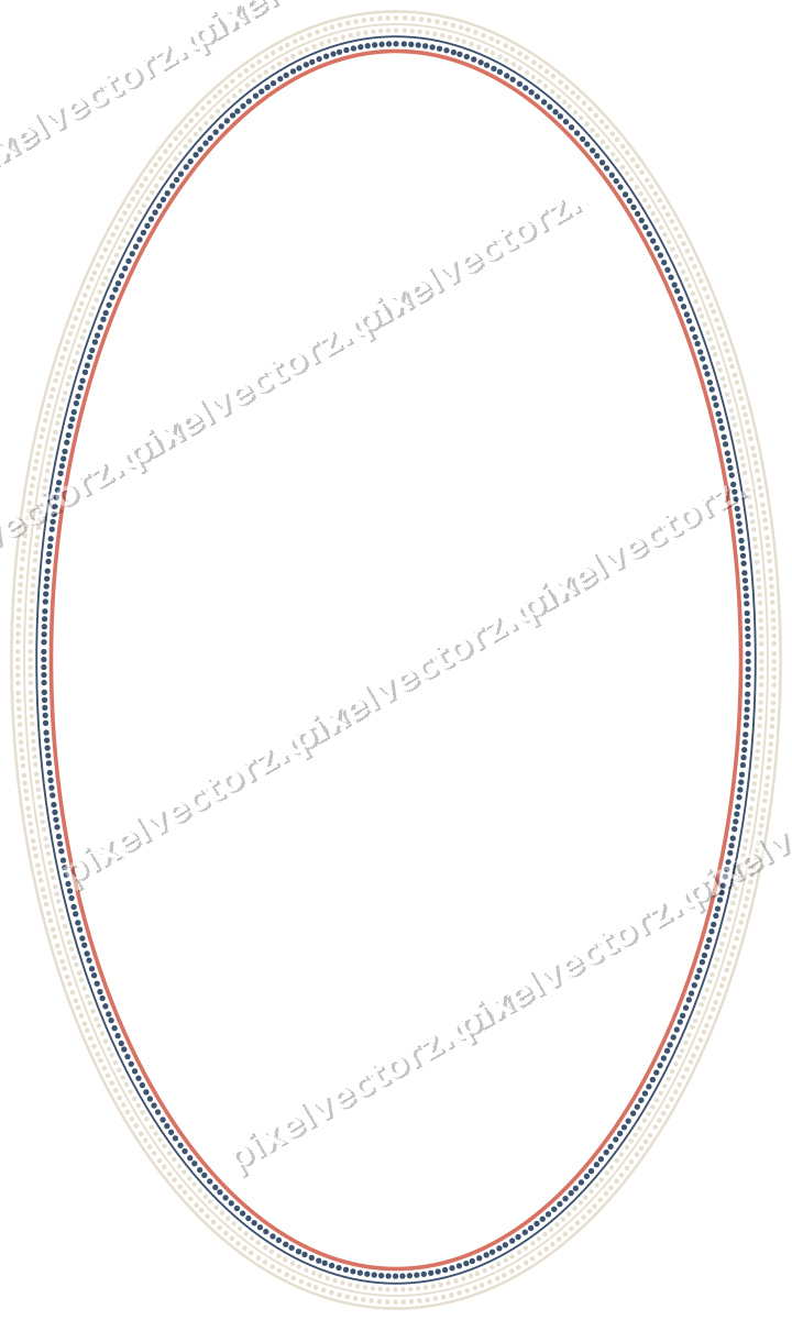 Decorative line art frame in amber and green with oval and dotted line