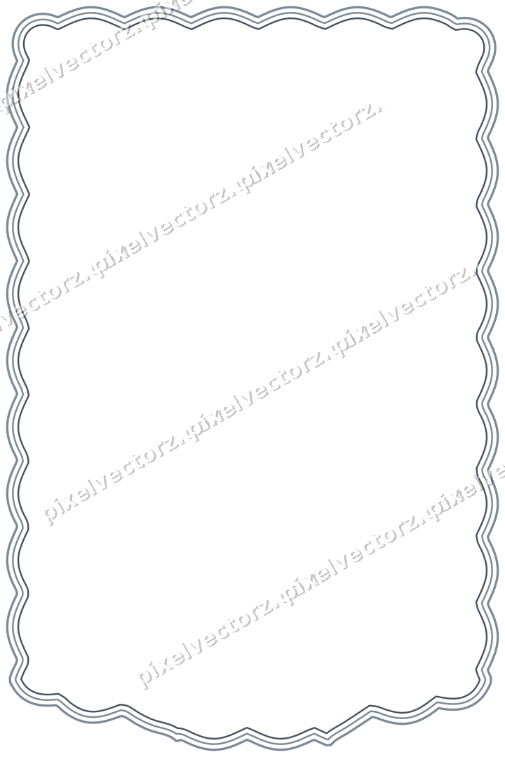Decorative line art frame in blue and orange with label plaque