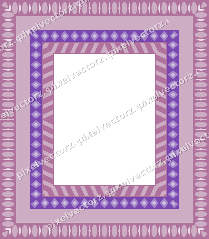 Decorative picture frame border in purple and blue with diamond band
