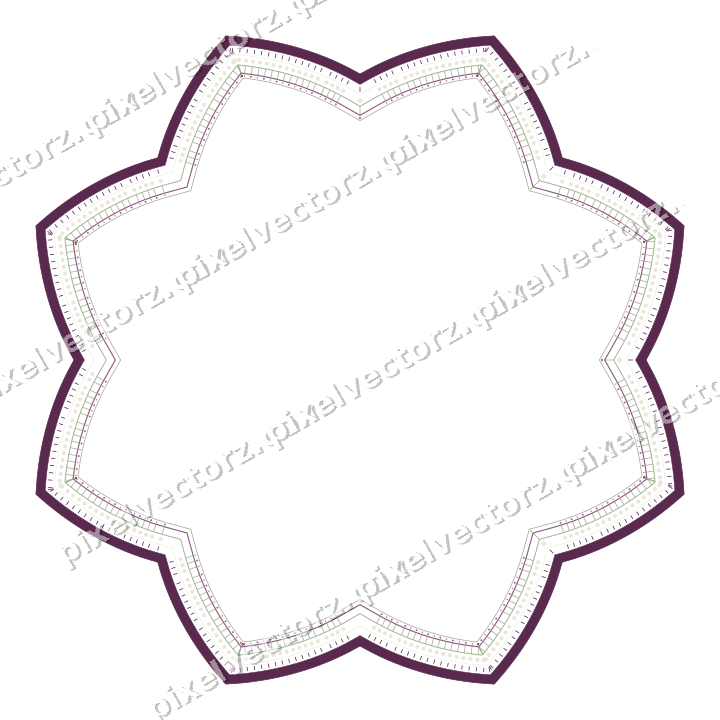 Decorative line art frame in dark magenta and lime with oval