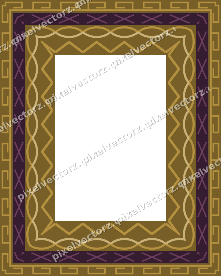 Decorative picture frame border in dark magenta with greek key