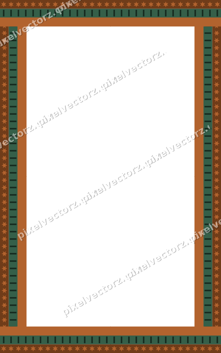 Decorative picture frame border in dark green with star band