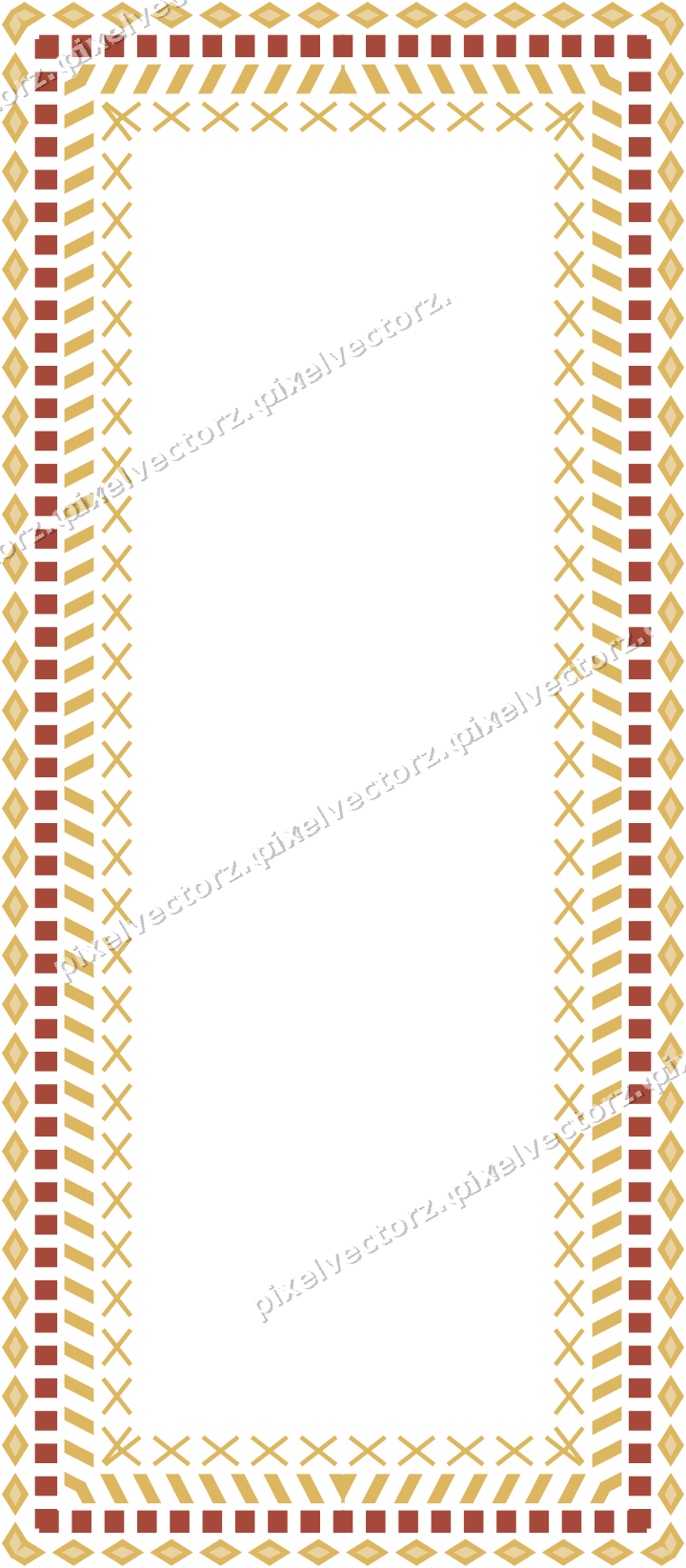 Decorative picture frame border in orange and amber with dentil