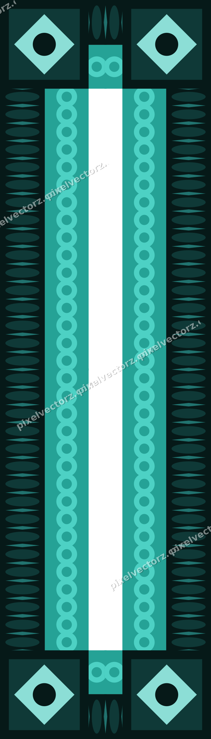 Decorative picture frame border in orange and teal with egg and dart