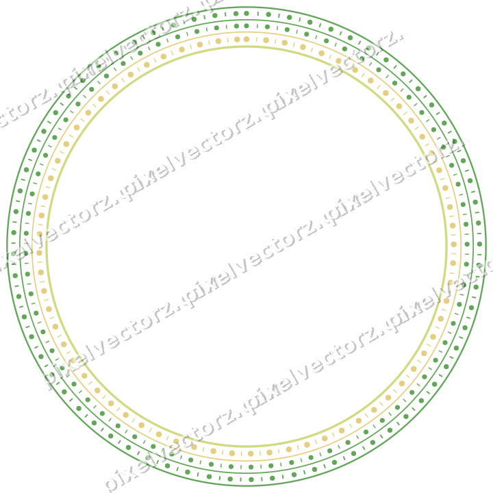 Decorative line art frame in lime and yellow with oval and beaded line
