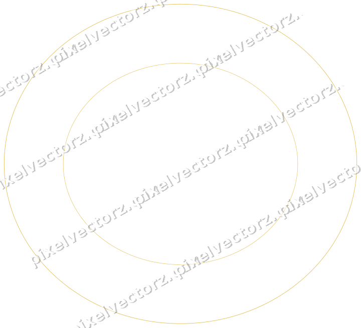Decorative line art frame in amber and pale orange with oval