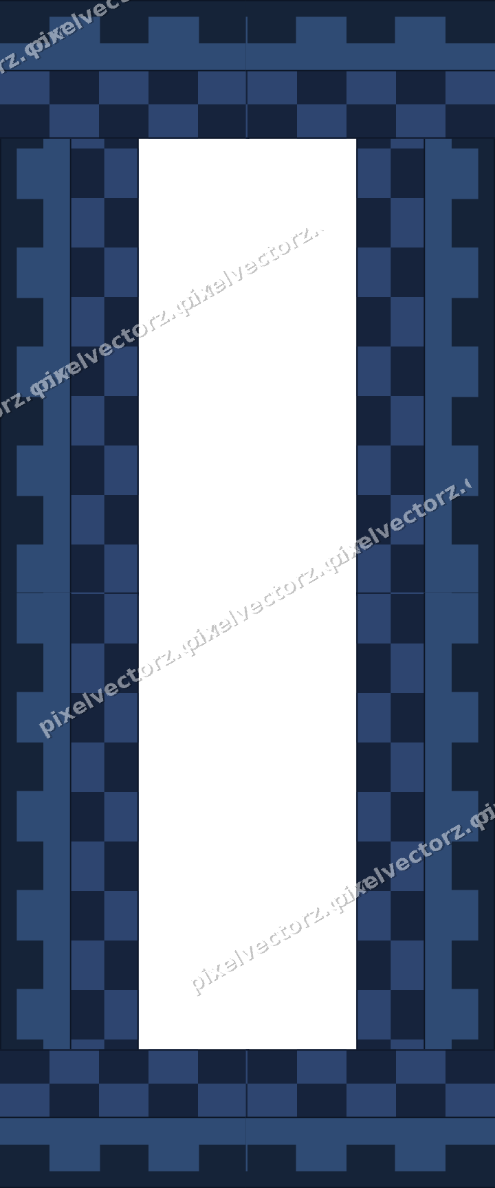 Decorative picture frame border in dark blue and amber with step band