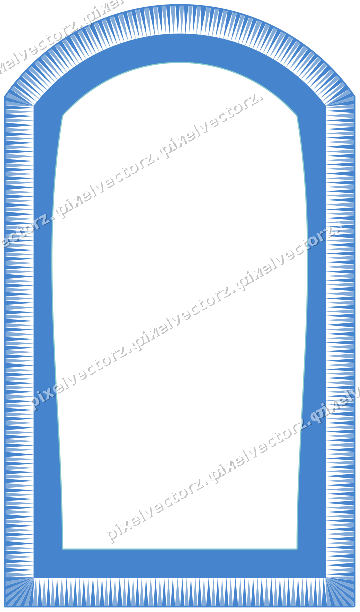 Decorative line art frame in blue and cyan with label plaque