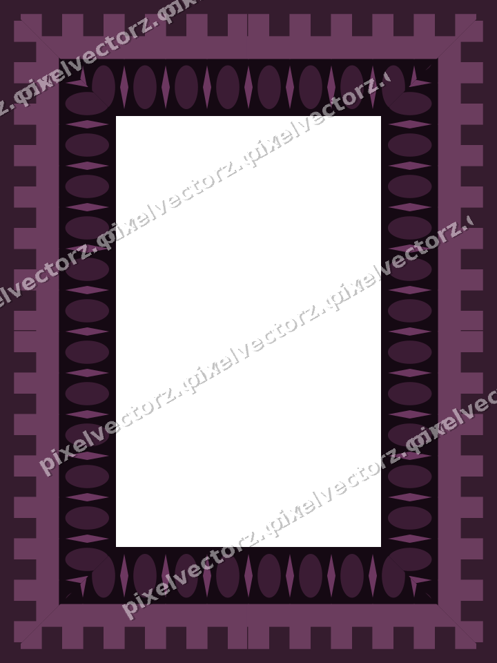 Decorative picture frame border in dark magenta with step band