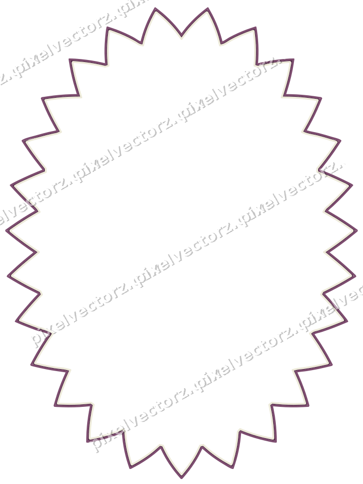Decorative line art frame in dark magenta and lime with oval