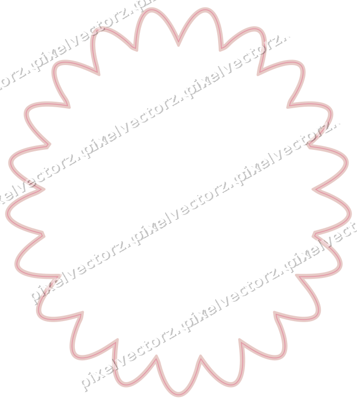 Decorative line art frame in pale pink and pale red with oval