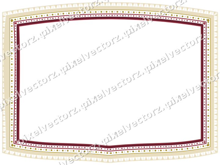 Decorative line art frame in dark pink and red with label plaque