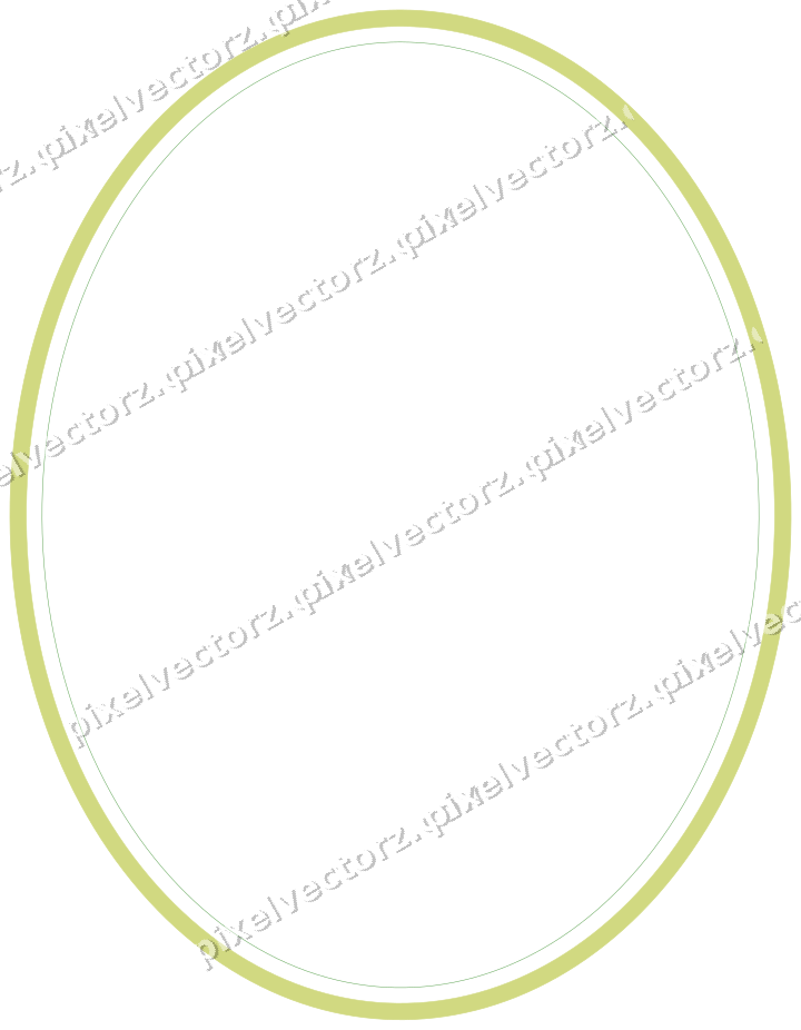 Decorative line art frame in lime and yellow with oval and solid band