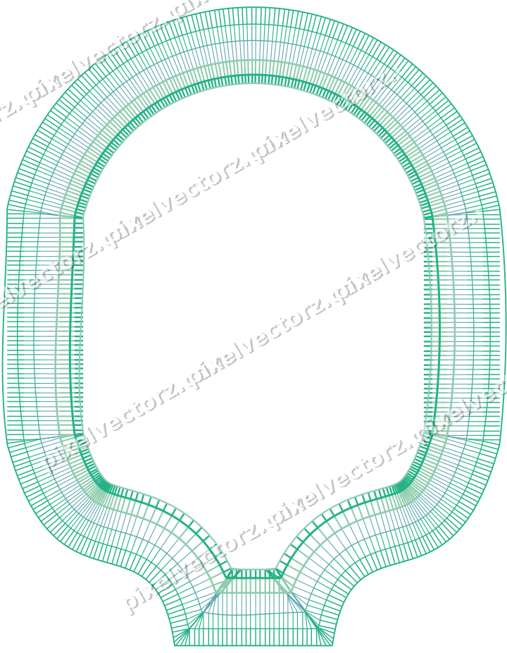 Decorative line art frame in green and teal with label plaque