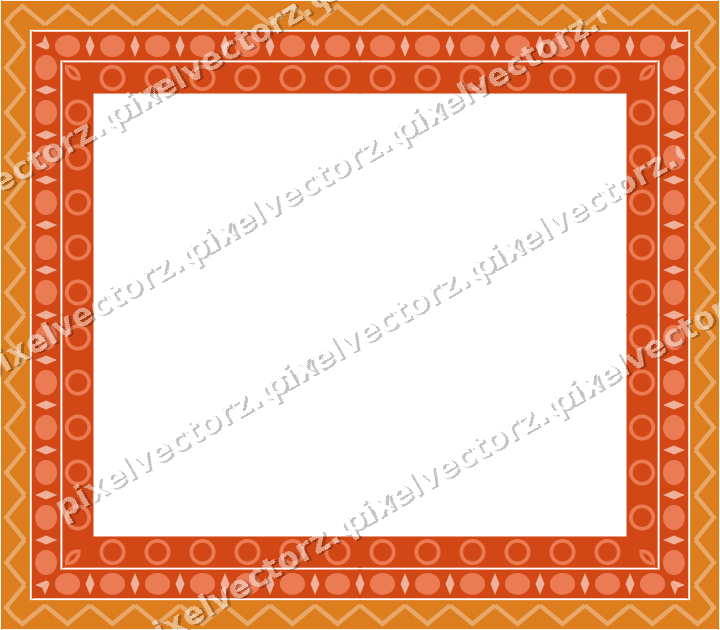 Decorative picture frame border in red and orange with zigzag