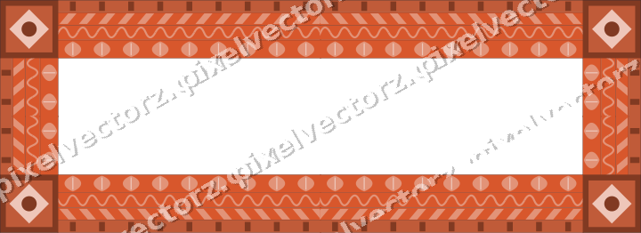 Decorative picture frame border in orange and cyan with diagonal band