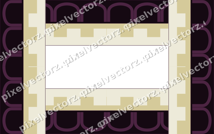 Decorative picture frame border in dark magenta with arcade frieze