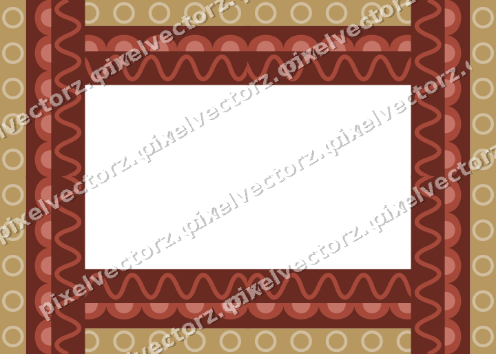 Decorative picture frame border in orange and amber with ring chain